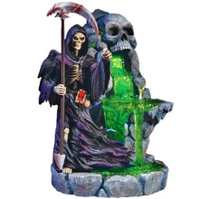 Load image into Gallery viewer, The Bradford Exchange Tales of Terror Sculpture Collection River of Souls Grim Reaper Figurine with Handcrafted Horror Details Ghoulish Green Light and Crystalline Soul Stream 9-inches - RCE Global Solutions
