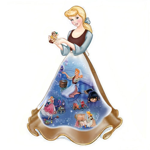 The Bradford Exchange Cinderella's Dream Disney Dresses and Dreams® Bell Collection Issue #20 Heirloom Porcelain Magical 3D Cinderella Gown with 2D Movie Art Hand Sculpted & Hand Glazed Delightful Figurine 6-inches - RCE Global Solutions