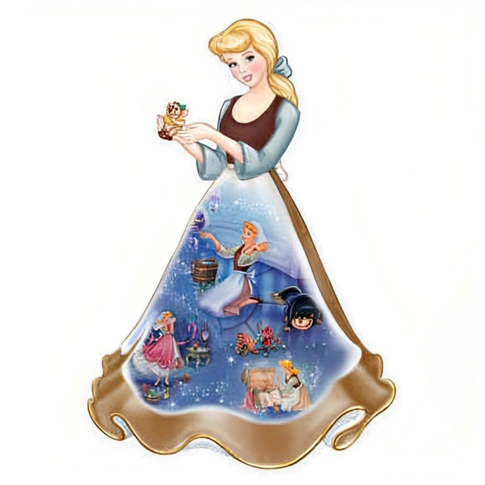 The Bradford Exchange Cinderella's Dream Disney Dresses and Dreams® Bell Collection Issue #20 Heirloom Porcelain Magical 3D Cinderella Gown with 2D Movie Art Hand Sculpted & Hand Glazed Delightful Figurine 6-inches - RCE Global Solutions