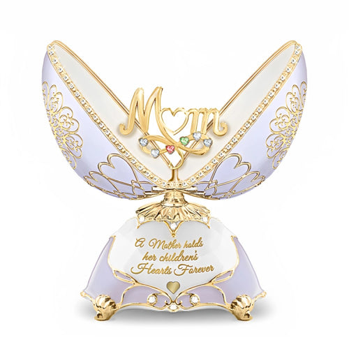 The Bradford Exchange Peter Carl Fabergé-Style Porcelain Egg For Mom Always In A Mother's Heart Music Box 6.5-inches - RCE Global Solutions