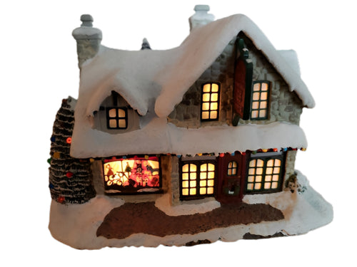 The Bradford Exchange Thomas Kinkade Santa's Workshop Village House Christmas Decoration Lights Up Issue #3 - RCE Global Solutions