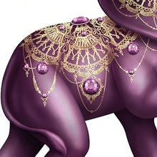 Load image into Gallery viewer, The Hamilton Collection Matriarch of Fortune Elephant Figurine Handcrafted Purple Elephant Sculpture Adorned with 28 Svenka Crystals Royal Treatment with Glossy Finishes and Golden Metallic Accents Symbol of Good Luck and Wealth 5&quot; H x 4.3&quot; W&quot; - RCE Global Solutions
