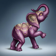 Load image into Gallery viewer, The Hamilton Collection Matriarch of Fortune Elephant Figurine Handcrafted Purple Elephant Sculpture Adorned with 28 Svenka Crystals Royal Treatment with Glossy Finishes and Golden Metallic Accents Symbol of Good Luck and Wealth 5&quot; H x 4.3&quot; W&quot; - RCE Global Solutions

