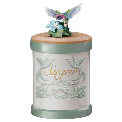 The Bradford Exchange "Kitchen Treasures" Hummingbird Art Canister Collection Issue #2: "Blissful Bird" Food-safe Stoneware Jars