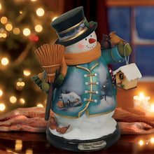 Load image into Gallery viewer, The Bradford Exchange Winter Wonderland Snowman Heirloom Classics Collection Issue #7 White Christmas Holiday Decoration Figurine by Thomas Kinkade 7-inches
