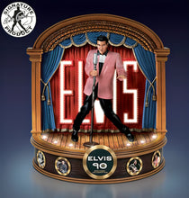 Load image into Gallery viewer, The Bradford Exchange Elvis Presley 90th Birthday Sculpture Collectible Tribute Plays Hound Dog Illuminated Stage &amp; Backdrop Ed Sullivan Show-Inspired Design 8.25-inches - RCE Global Solutions
