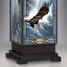 Load image into Gallery viewer, The Bradford Exchange Masters Of The Sky Rectangular Stained-Glass Eagle Art Lamp by Ted Blaylock 14-inches - RCE Global Solutions
