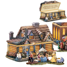 Load image into Gallery viewer, The Bradford Exchange Heartfelt Homes Limoges Collection Issue #2: Lamplight Tea Room Hand-Painted Heirloom Porcelain Collectible with 22K Gold-Style Hinge and Clasp by Thomas Kinkade 2.5-inches
