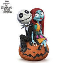Load image into Gallery viewer, The Bradford Exchange Disney Tim Burton’s The Nightmare Before Christmas Knitmares Sculpture Collection "Jack Skellington &amp; Sally" Knit-Look Figurine 5.5-inches
