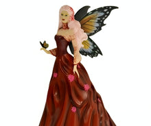 Load image into Gallery viewer, The Hamilton Collection Fairy Figurine Supports Women's Heart Health Issue #4: Captivated By Courage Fairy with Butterfly Wings Hand-Painted Red Gown Glitter Accents Collectible by Nene Thomas 7-inches
