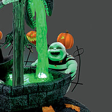 Load image into Gallery viewer, The Bradford Exchange Disney Tim Burton&#39;s The Nightmare Before Christmas Jack Skellington Sculpture with LED-Lit Fountain and Interchangeable Heads Handcrafted Collectible Inspired by the Iconic Halloween Town Scene 11&quot; W x 14&quot; H - RCE Global Solutions
