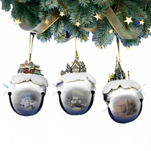 Load image into Gallery viewer, The Ashton-Drake Galleries Winter Sleigh Bells #6 Ornament Collection Set of 3 Christmas Decoration by Thomas Kinkade 3-inches - RCE Global Solutions
