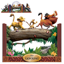 Load image into Gallery viewer, The Bradford Exchange Simba Timon and Pumba Issue #2 from Disney The Lion King 30th Anniversary Illuminated Bookend Collection Sculptural Movie Scenes 6.25-inches
