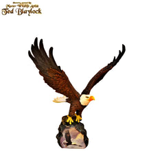 Load image into Gallery viewer, The Bradford Exchange Winged Protectors Sculpture Collection Issue #5 Soaring Sentinel Eagle Sculpture Handcrafted Winged Hunter with Rocky Base and Crystalline Waves and Talons Ready to Strike by Ted Blaylock 10-inches - RCE Global Solutions
