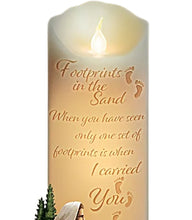 Load image into Gallery viewer, The Bradford Exchange Footprints Candle 24-hour timer Lights on and Off with with Imagery of Our Lord Sculpture by Greg Olsen 9-inches - RCE Global Solutions
