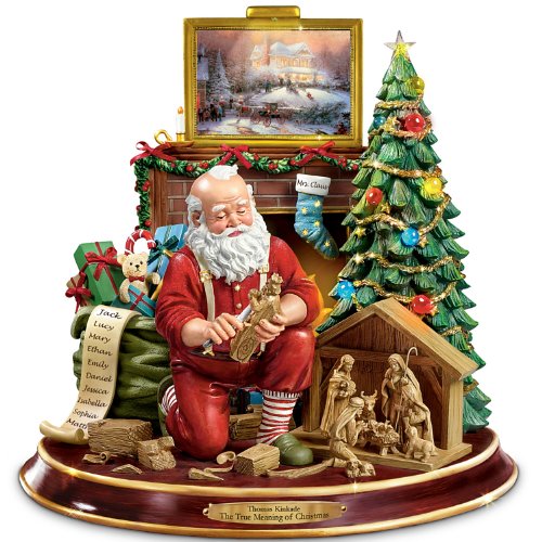 The Bradford Exchange "The True Meaning Of Christmas" Figurine Tabletop Christmas Decoration by Thomas Kinkade 10.5-Inches