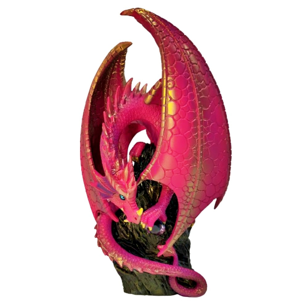 The Bradford Exchange Ancient Mysteries Sculpture Collection Issue# 9: Rosefire Serpent Handcrafted Resin Sculpture with LED Illumination and Faux Jewel 11-Inches