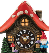 Load image into Gallery viewer, The Bradford Exchange Gnome Cottage Bavarian-Inspired Sculpted Wall Clock Handcrafted Enchanted Woodland Cuckoo Clock with Swinging Gnome &amp; Pine Cone Weights Quartz Movement 14-Inches
