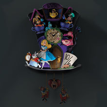 Load image into Gallery viewer, The Bradford Exchange Disney Alice in Wonderland Mad Hatter Musical Cuckoo Wall Clock Illuminates Fully Sculpted Characters Plays Song I&#39;m Late 22&quot;-Inches - RCE Global Solutions
