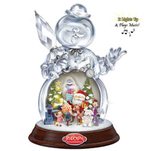 Load image into Gallery viewer, The Hamilton Collection Rudolph the Red-Nosed Reindeer Faceted Crystal Sculpture Illuminated Musical Christmas Decor Collectible 11-Inches
