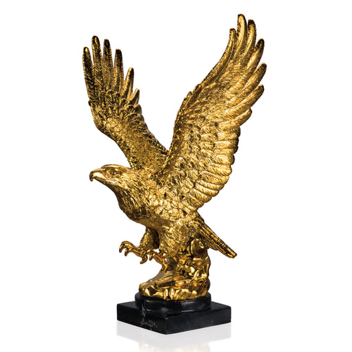 The Bradford Exchange Triumphant Treasure Zinc Alloy Cast 18K Gold Standard Eagle Sculpture 7.5