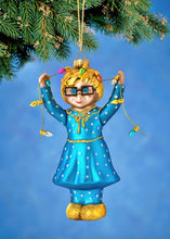 Load image into Gallery viewer, The Ashton-Drake Galleries Mrs. Beasley Glass Ornament Issue #15: Brightening Holiday Mrs. Beasley Blown Glass Christmas Ornament Celebrating 55 Years of &quot;Family Affair&quot; Hand-Painted with Golden Glitter Accents Collector’s Edition 6-Inches
