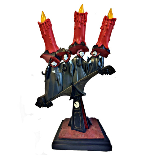 The Bradford Exchange Disney Tim Burton's The Nightmare Before Christmas Candelabra Collection Issue #7 "Vampires" Hand-Painted Resin with LED Flameless Candles 11-inches