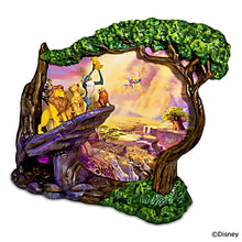 Load image into Gallery viewer, The Hamilton Collection Disney The Lion King 30th Anniversary Sculpture Handcrafted Artist&#39;s Resin with Hand-Painted Details Featuring Simba Nala and Pride Rock by Thomas Kinkade 12.5&quot; W x 10&quot; H x 6.5&quot; D
