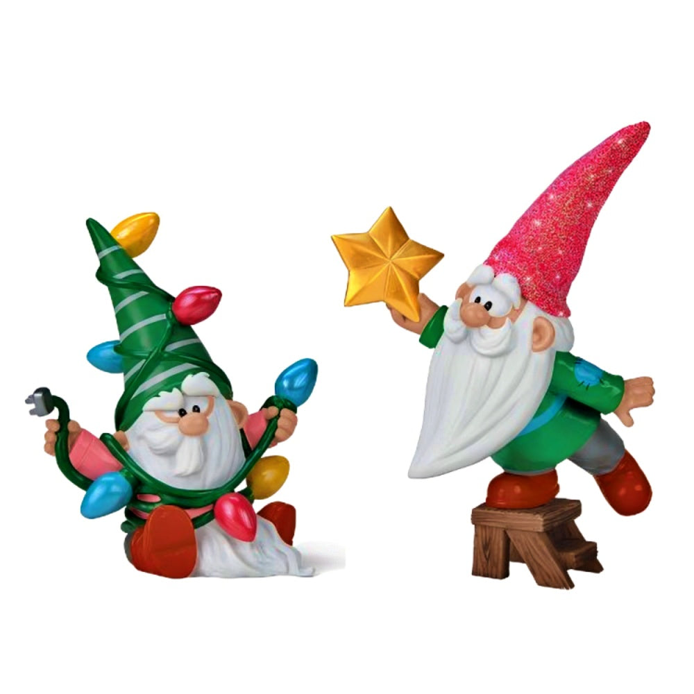 The Ashton-Drake Galleries The Christmas Tree Gnome Figure Collection Issue #4: Sprinkle and Fuzzy Handcrafted Resin Gnomes with Story Cards & Fabric Accents Christmas Decoration 4-Inches