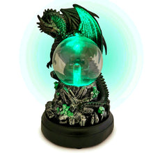 Load image into Gallery viewer, The Bradford Exchange Protectors of the Realm Sculpture Collection #3: Elemental Protector Dragon with Light-Up Plasma Ball Touch-Activated Effects and Faux Crystals 7-inches
