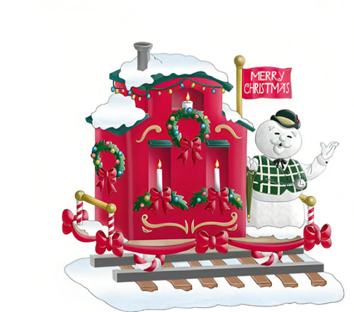The Bradford Exchange All Aboard Ahh I Love This Lighting The Holiday Path All Aboard The Rudolph® Express Collection Issue #6 A Delightful Celebration of Christmas Cheer Handcrafted & Hand Painted Christmas Decoration 4.5-inches - RCE Global Solutions