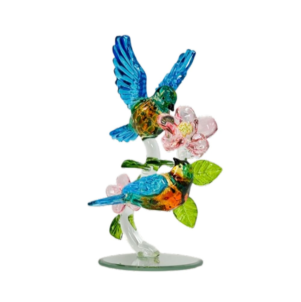 The Bradford Exchange Sparkling Moments in Nature Figurine Collection Issue #2 Sapphire Elegance Handcrafted Faceted Crystal Bluebirds Figurine with Mirrored Base Limited Edition Collectible 5.75-inches