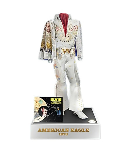 The Bradford Exchange Elvis Presley Illuminated Jumpsuit Sculpture Issue #1: 'Aloha' Handcrafted Tribute with Faux Jewels Fabric Accents & LED Lighting Officially Licensed Limited-Edition 6-inches - RCE Global Solutions