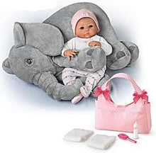 Load image into Gallery viewer, The Ashton-Drake Galleries Little Peanut Lifelike So Truly Real® Baby Girl Doll Soft RealTouch® Vinyl Skin with Deluxe Bundle Set Includes Additional Outfit Diaper Bag and Plush Elephant 17&quot;-Inches - RCE Global Solutions
