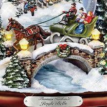 Load image into Gallery viewer, The Bradford Exchange &quot;Jingle Bells&quot; Snowglobe With Swirling Snow Illuminated Musical Snowglobe Christmas Decoration by Thomas Kinkade 7-Inches
