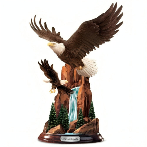 The Bradford Exchange Soaring Summit Eagle Sculpture Height of Majesty Collection Handcrafted Resin Sculpture Depicting Majestic Eagles in Flight and Museum-Quality Artwork 6