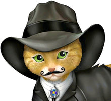 Load image into Gallery viewer, The Hamilton Collection Spurs &#39;N Fur Kitty Cowboys Figurine Issue #1 Sheriff S. Purrs Hand-Painted Cat Sculpture with Detailed Cowboy Attire Sheriff’s Badge and Spurs Limited Edition Old West Collectible 5.5-inches
