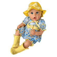 Load image into Gallery viewer, The Ashton-Drake Galleries Singing in The Rain So Truly Real® Interactive Lifelike Baby Girl Doll That Babbles with Custom 4-Piece Rain Themed Ensemble Complete with Rain Boots and A Bucket Hat 21&quot;-Inches - RCE Global Solutions
