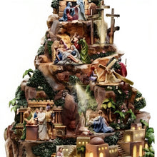 Load image into Gallery viewer, The Bradford Exchange Thomas Kinkade Faith Mountain The Story Of Christ Illuminated 3D Masterpiece Tabletop Sculpture Celebrates The Story of Easter In 13 Scenes And 45 Sculpted Figures 15&quot;-Inches - RCE Global Solutions
