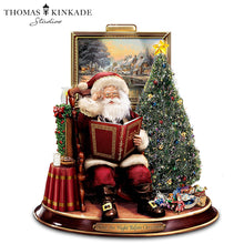 Load image into Gallery viewer, The Bradford Exchange &#39;Twas The Night Before Christmas Narrating Santa Figurine Lights Up by Thomas Kinkade 12-inches - RCE Global Solutions
