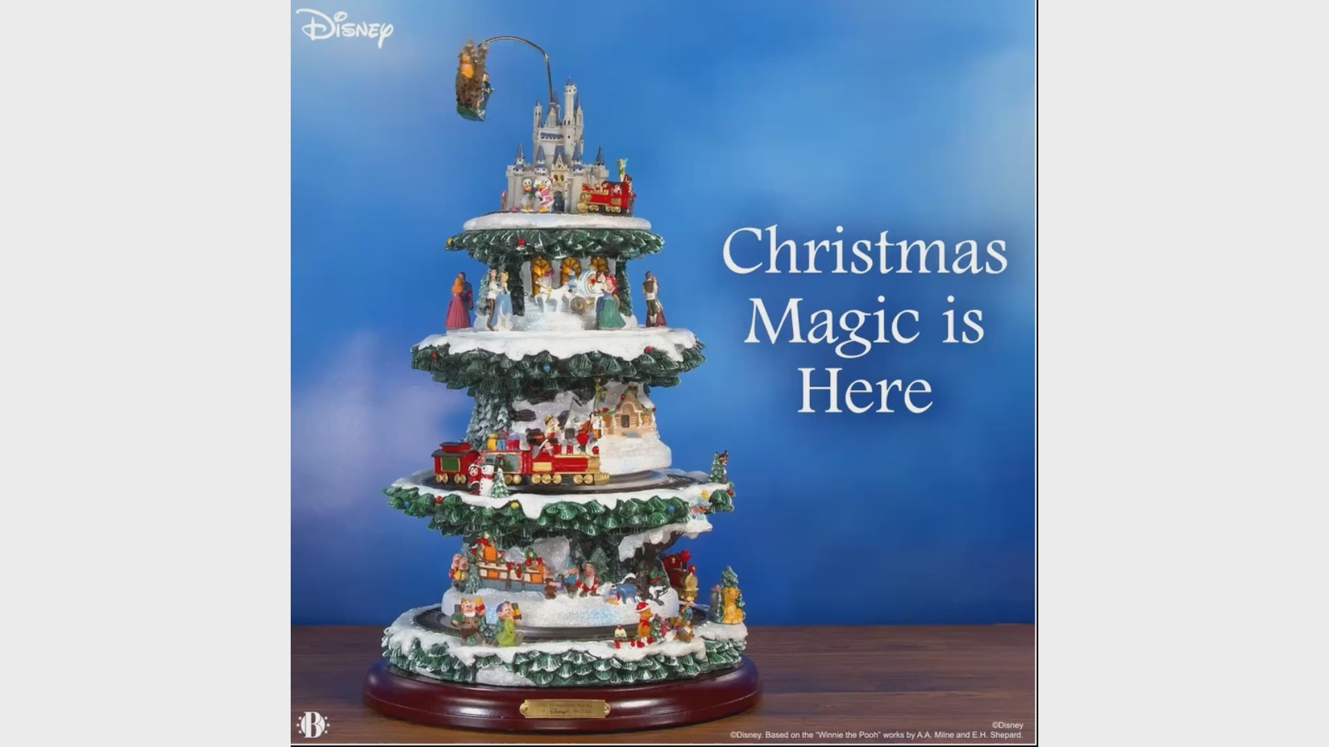 The Bradford Exchange Wonderful World Of Disney Ultimate 75 Character  Tabletop Christmas Tree Decoration Mickey Cinderella Pooh and More 10  Scenes 20