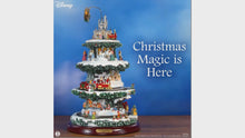 Load and play video in Gallery viewer, The Bradford Exchange Wonderful World Of Disney Ultimate 75 Character Tabletop Christmas Tree Decoration Mickey Cinderella Pooh and More 10 Scenes 20 Led Lights 4 Tiers of Movement and Music 16-Inches
