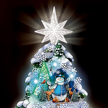 Load image into Gallery viewer, The Bradford Exchange Thomas Kinkade Let It Glow Tabletop Christmas Tree Features 10 Snowman Sculptures and Color Changing LED Lights Plays 8 Christmas Carol Melodies Includes 24hr Timer 12&quot;-Inches - RCE Global Solutions
