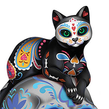 Load image into Gallery viewer, The Hamilton Collection Purr-cious Loving Spirit Day of The Dead Sugar Skull Cat Figurine Adorned with Hand-Set Faux Jewels and Glow-in-The-Dark Accents - RCE Global Solutions
