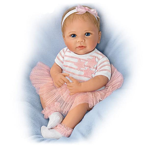 The Ashton - Drake Galleries A Star is Born Lifelike So Truly Real® Baby Girl Doll Weighted Fully Poseable with Soft RealTouch® Vinyl Skin by Award Winning Master Doll Artist Linda Murray 17