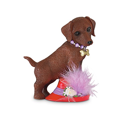 The Hamilton Collection Dachshund Figurine with Oversized Hat and Attitude