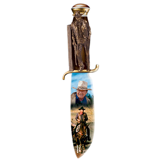 The Bradford Exchange True Courage John Wayne Collectible Knife Replica by David Sutton 10.5-inches - RCE Global Solutions