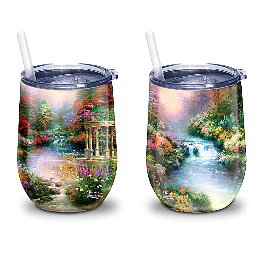 The Bradford Exchange Thomas Kinkade Tumblers Tranquility Drinkware Collection 2pcs 12-oz. - RCE Global Solutions