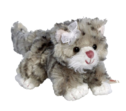 Bukowski Design Anicate Key Ring Gray Striped Cat Super Soft High Quality Plush Stuffed Animal Toy 3