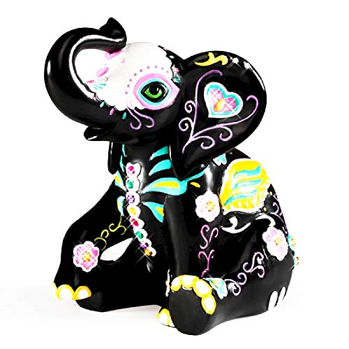 The Hamilton Collection Elephant Decor Colors of Fortune by Blake Jensen | Elephant Statue Soulful Spirits Collection Resin Figurine Hand Painted Limited Edition Decorations for Home - RCE Global Solutions